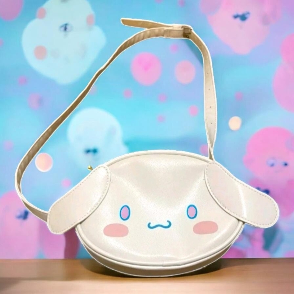 The Sanrio x Miniso White Blue Cinnamoroll Dog Fanny Pack Make Up Bag Trinket